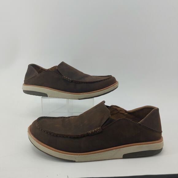 Olukai Kalia US M 11.5 Slip On Sneakers Dark Wood Leather - Picture 8 of 10
